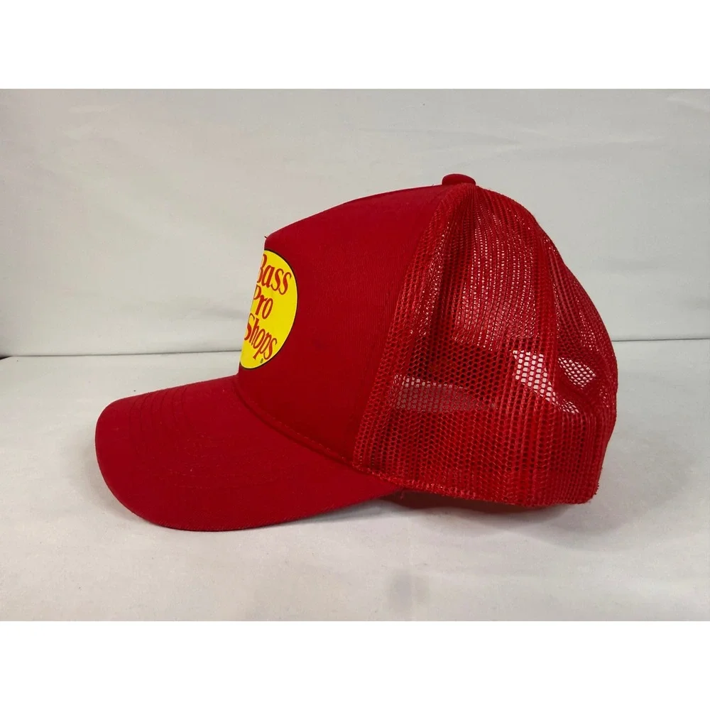 Bass Pro Shops Mesh Trucker Hat Red Snapback Fishing Logo Cap Mens OSFM NWOT